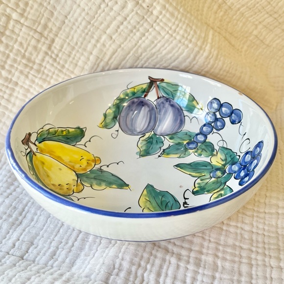 Giovanni Vietri | Lemon Colorful Fruit Design Ceramic Serving Bowl - Picture 1 of 6